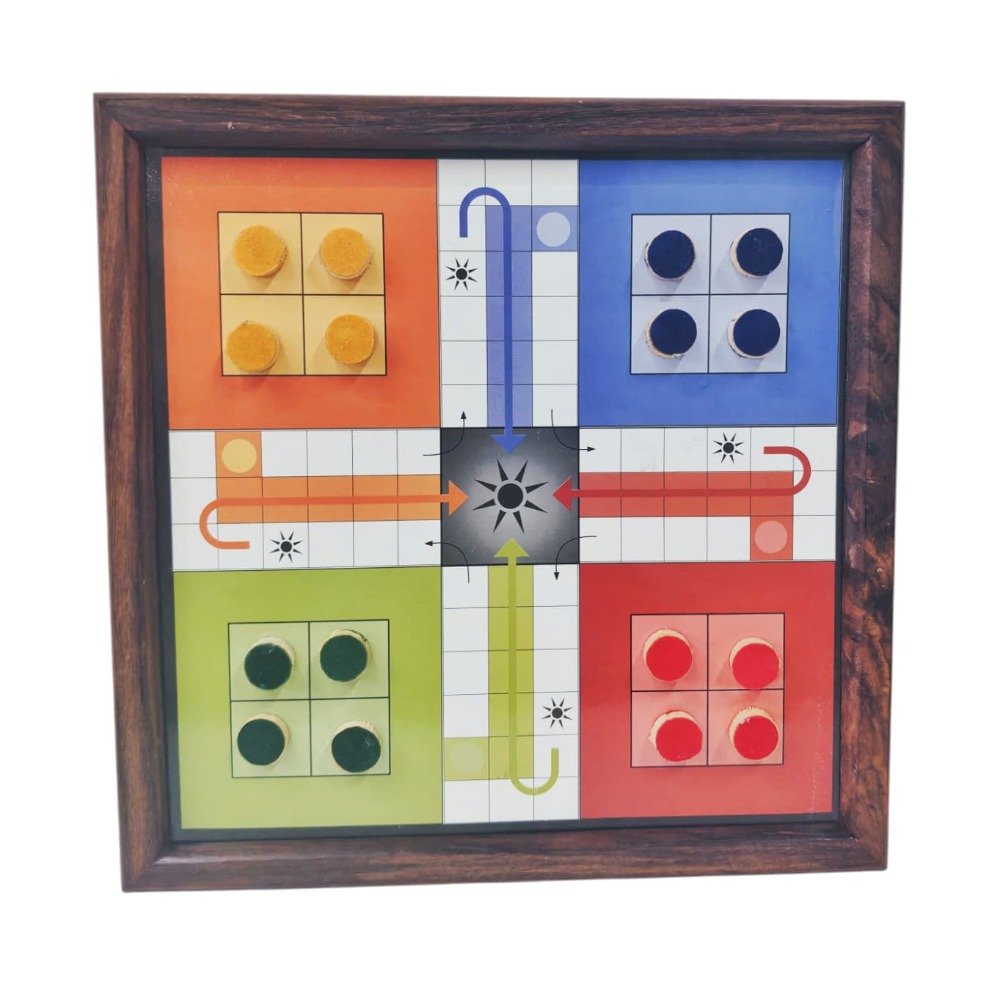 Wooden Magnetic Snake and Ladder with Ludo – A Timeless Family Game thumbnail 1